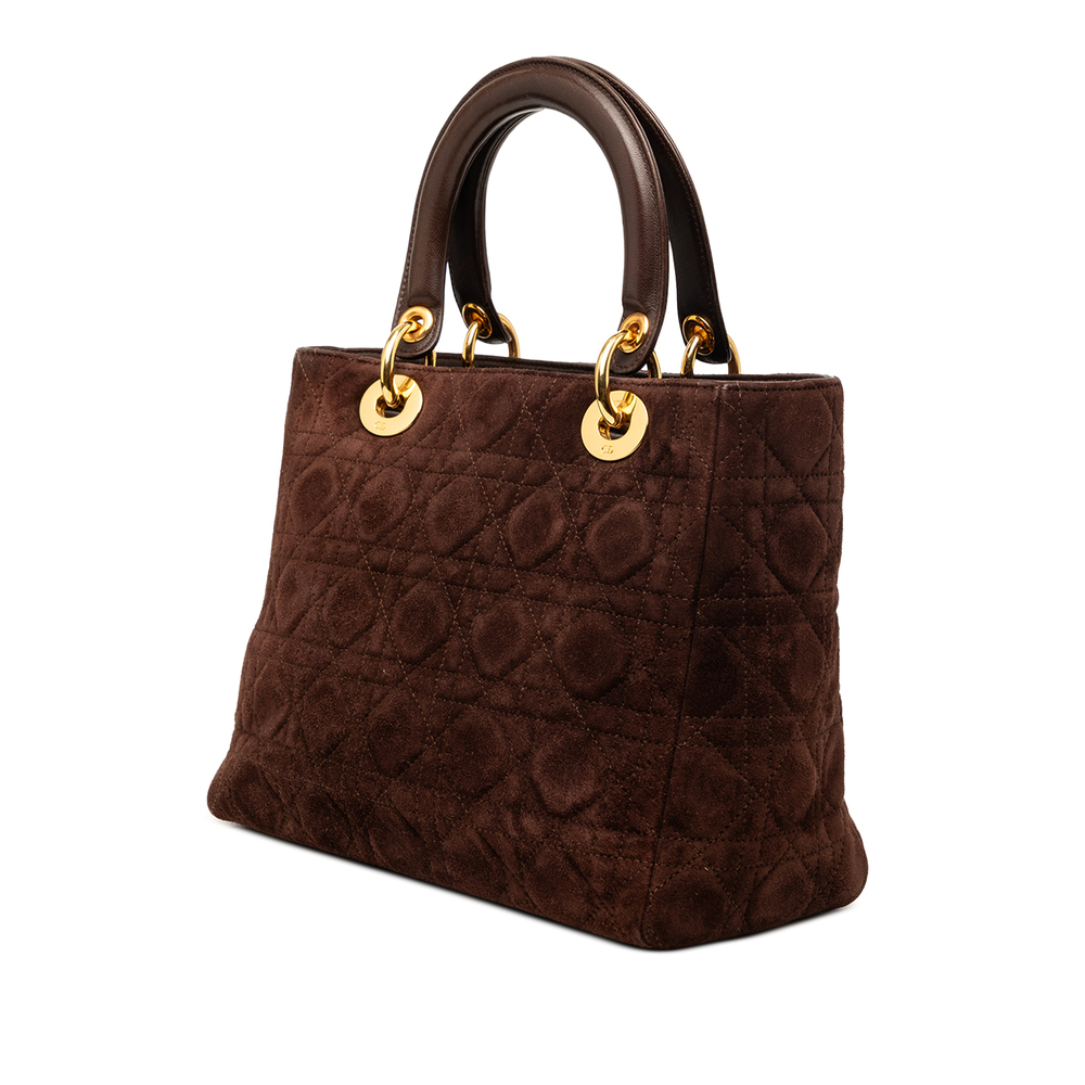 Pre-Loved Dior Medium Suede Cannage Lady Dior - Picture 2 of 7